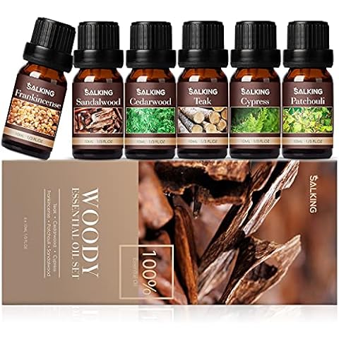 Woody Essential Oils Set, Men Scents Fragrance Oil for Candle Making | Sandalwood, Frankincense, Teakwood, Cypress, Cedarwood, Patchouli, Diffuser Oil Scents Cover
