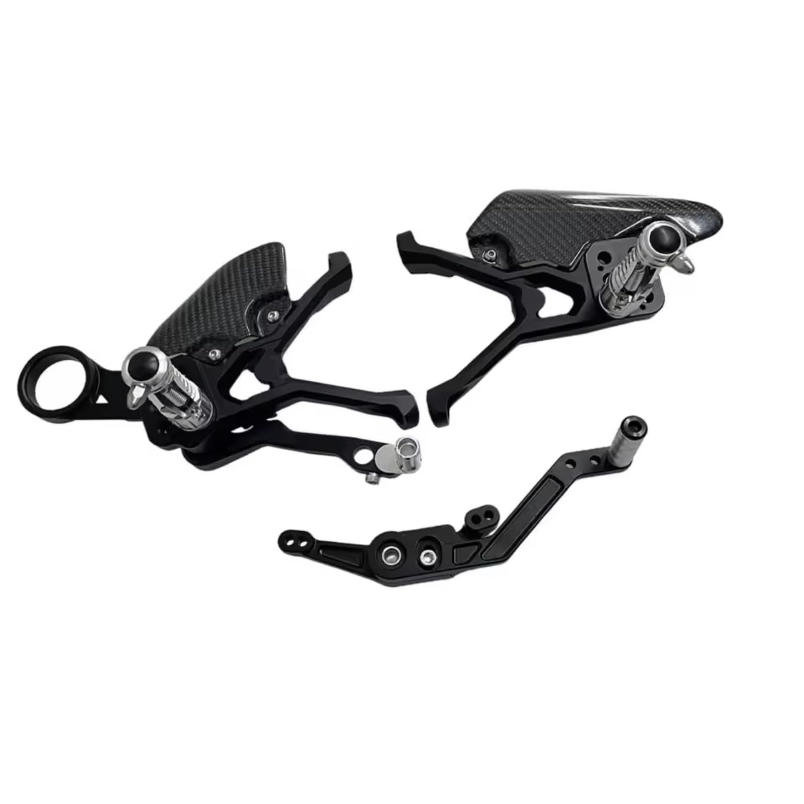 Compatible con S1000RR 2019-2026 para M1000RR 2020-2026 Motocicleta Ajustable Tablero De Fibra De Carbono Juego Trasero Pedal De Clavijas