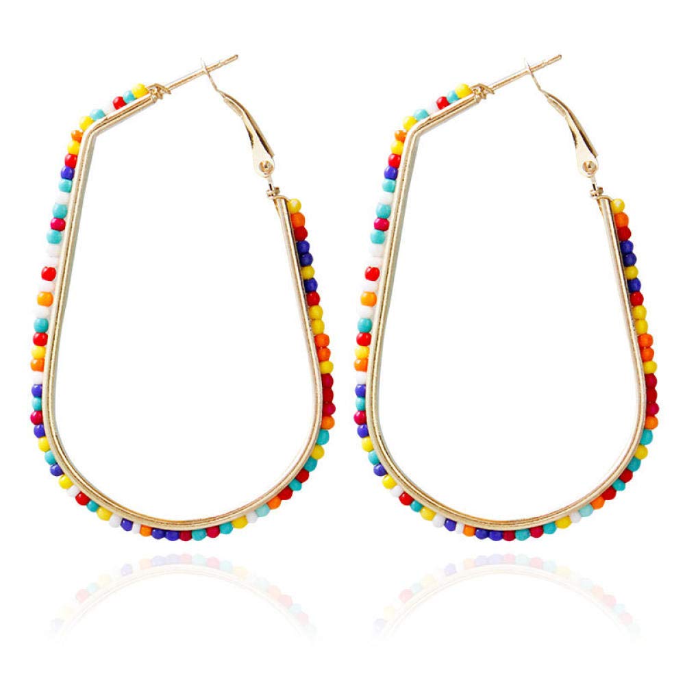 Ethnic style rice beads handmade beaded colorful earrings earrings jewelry Kdw
