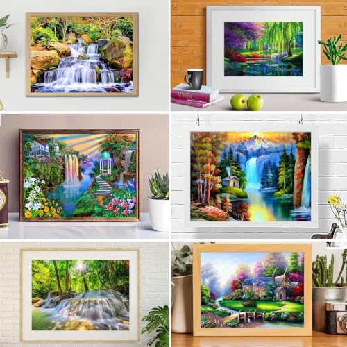 Image of TINY FUN 12 Pack Diamond Art Kits for Adults & Beginners 5D Diamond Painting with Round Full Drill for Home Wall Decor Gift