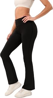 Womens Flared Bootcut Yoga Pants High Waisted Bootleg Leggings Running Workout Trousers