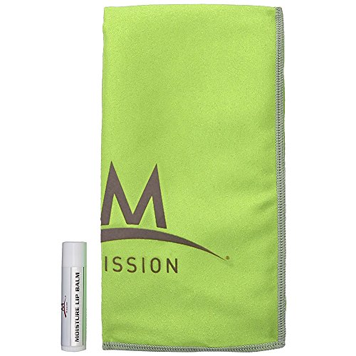 Mission Enduracool Large Towel with Lip Balm, One Size, Hi Vis Green