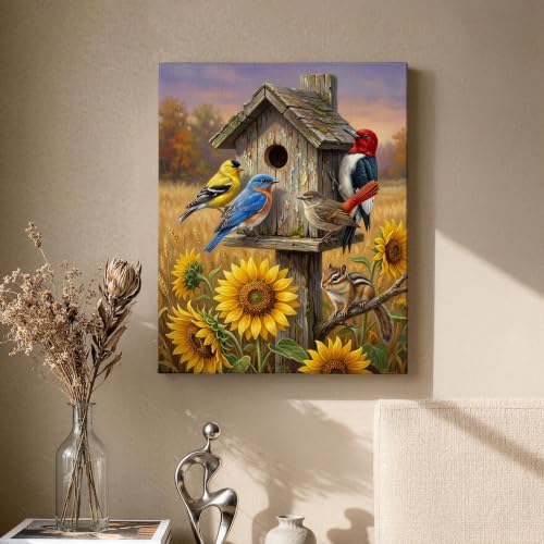Lienzo de girasol para paredes vacías y oscuras: decoración realista de 16x20" 2