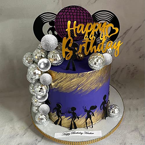 Disco Balls Cake Toppers Mirror Balls With Boho Stars Cake Decorations For 70S 80S Disco Dance Party Saturday Night Fever Supplies (Silver) #TOP4