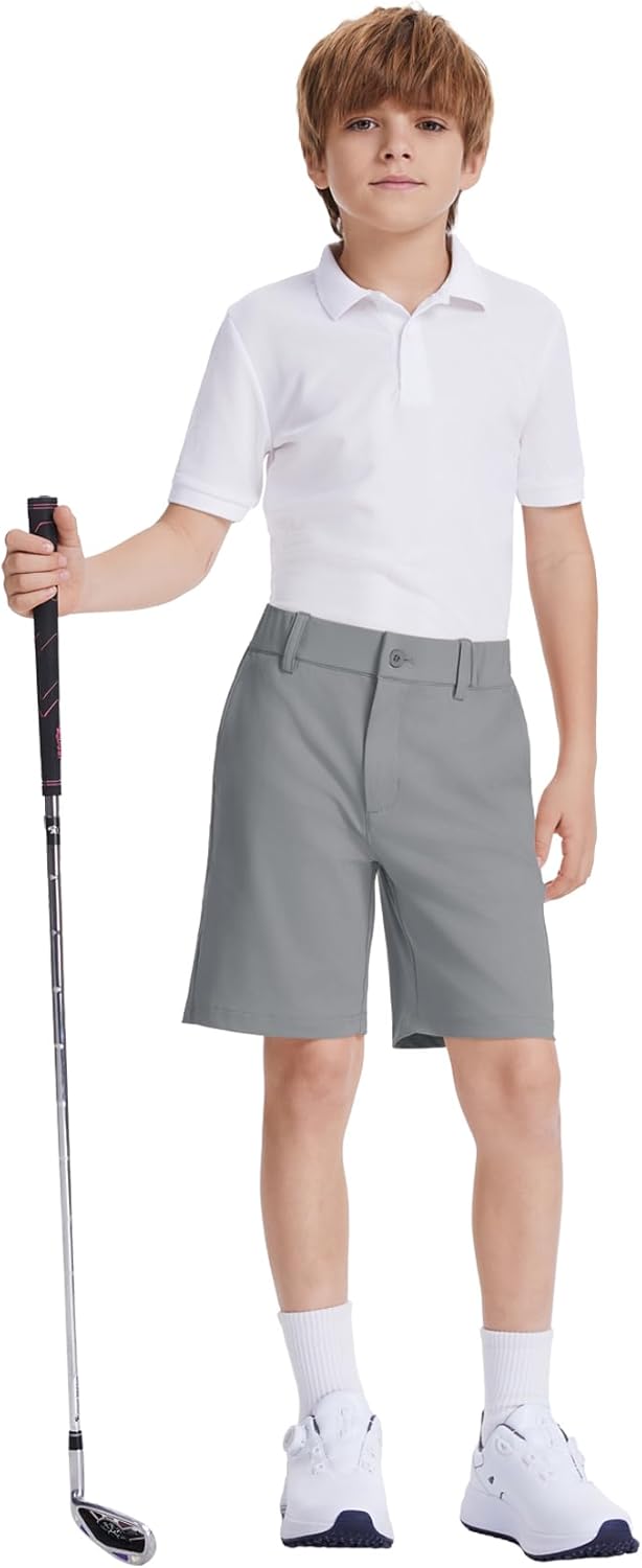 Dreammonkey Youth Boys Golf and Kids Dress School Uniform Shorts, Active Flat Front Stretch Chino Quick Dry 2T-16Y - Image 5