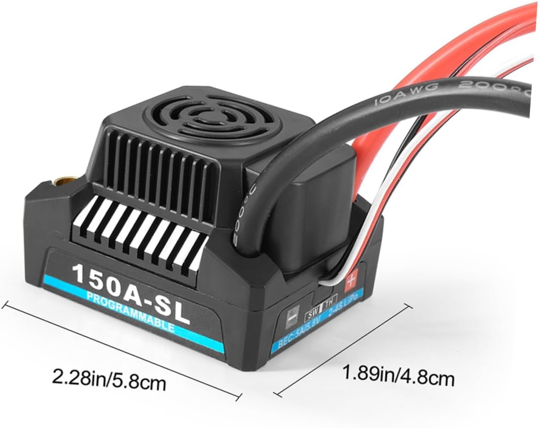 HEMOTON 150a Rc Electronic Speed Controller High Performance Stable Reliable for Remote Control Cars with Multiple Protection Features