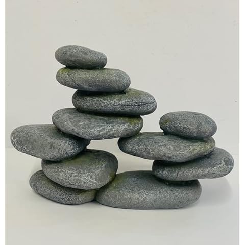 Mezzaluna Gifts 18cm Grey Natural Effect Pebble Arch Aquarium Ornament Cover