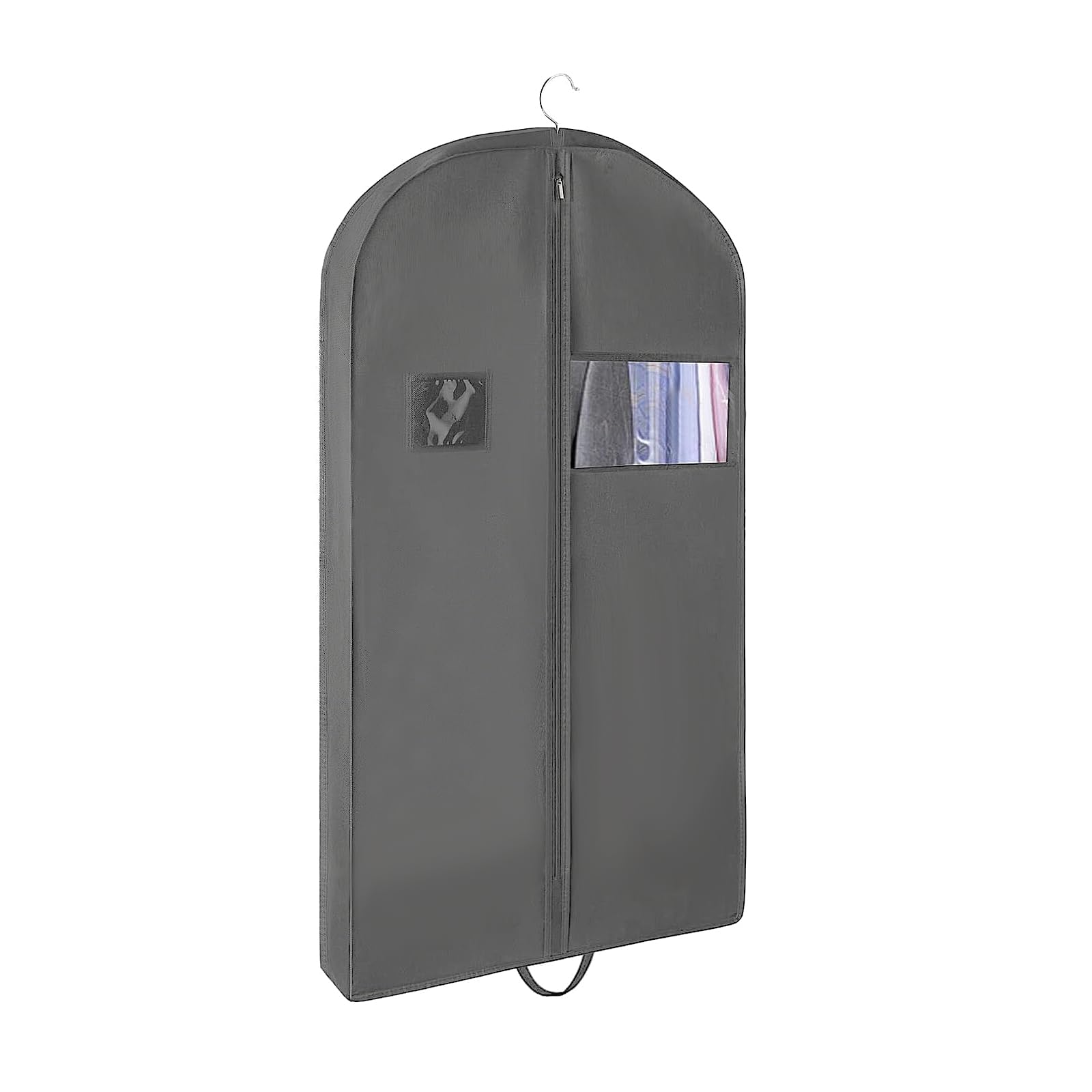 Dark Grey Foldable Garment Bags for Travel - Hanging Suit Covers with Handles, Breathable Clothes Covers Protector Bags for Coat, Jacket, Dress (43")