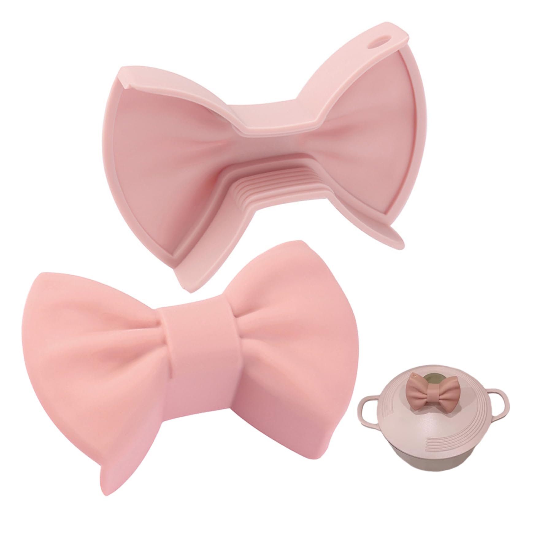 Wedhapy Silicone Oven Mitts Silicone Oven Gloves Cooking Pinch Grips Mitts Bow Tie Heat Resistant Kitchen Pot Holder for Baking 1Pair
