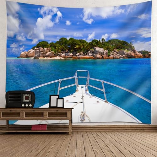 Tela para dormitorio y tapiz de pared de 150x150 cm decorativo con estampado náutico