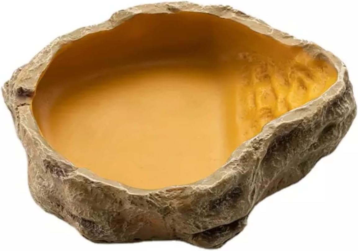 Freshinsects Reptile Water Dish,Resin Reptile Rock Food