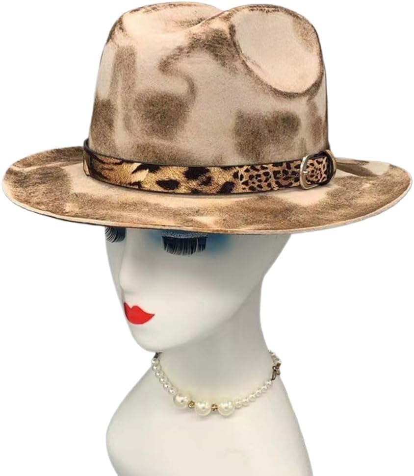 Vintage-Style Fedora Hat with Red Band and Feather Accent, Beige