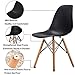 VECELO Style Dining Chair Side Chairs with Natural Wood Legs (Set of 4),Easy Assemble for Kitchen Dining Room,Living Room,Bedroom(Black)