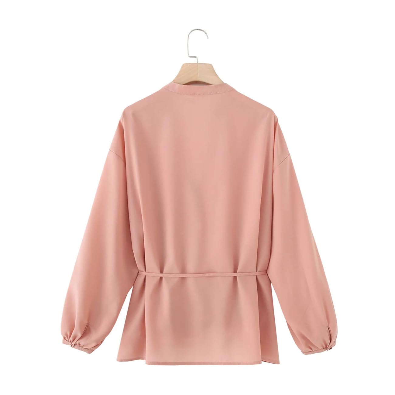 Camicia da donna alla moda slim in vita a maniche lunghe con scollo a V camicia estiva