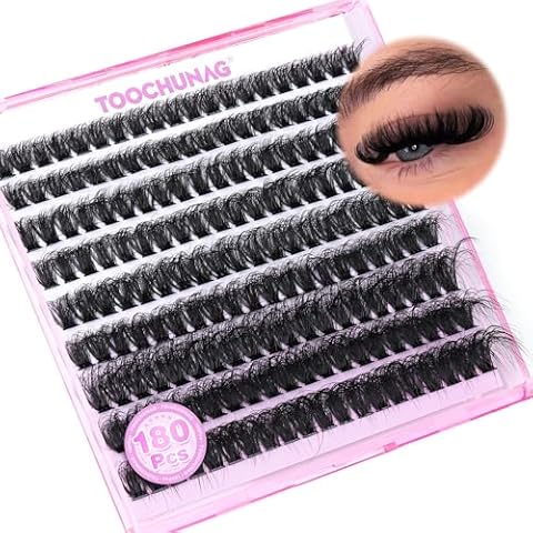 TOOCHUNAG Fluffy Lash Clusters Thick Cluster Eyelash Extensions 80D DD Curl Individual Lashes Clusters Wispy Eye Lash Extension DIY at Home(10-18mm) Cover