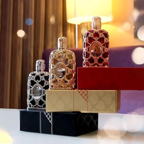 Image of Orientica Luxury Royal Amber 2 Pc Perfume Gift Set - Notes of Vanilla, Bergamot, Pineapple - Amber Oud, Gourmand Arabic Perfume for Women & Men - Perfumes Arabes de Mujer y Hombres