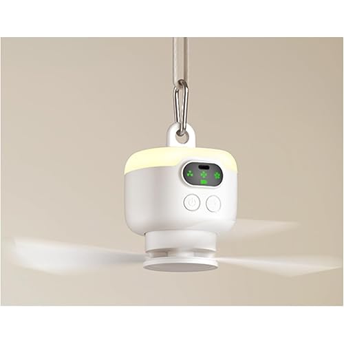Display and Lighting Function Small Fans Portable Hanging Mini Fan with LED