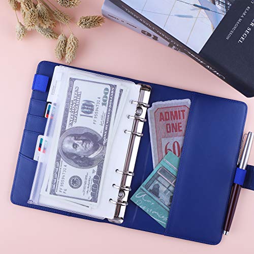 image for Antner A6 PU Leather Budget Binder - Refillable 6 Ring Notebook for A6