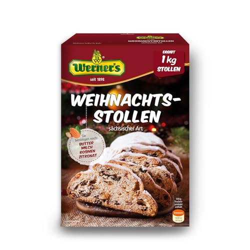 Werner´s Weihnachtsstollen - sächsische Art - Backmischung für 1 kg Stollen, 6 Packungen pro Karton