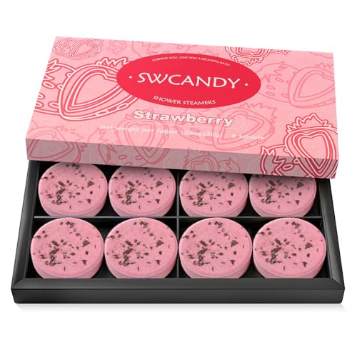 SWCANDY Strawberry Shower Steamers 8 Pack, Home Spa Self Care
