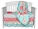 Gia Floral Coral/Aqua 4-In-1 Baby Girl Crib Bedding Collection