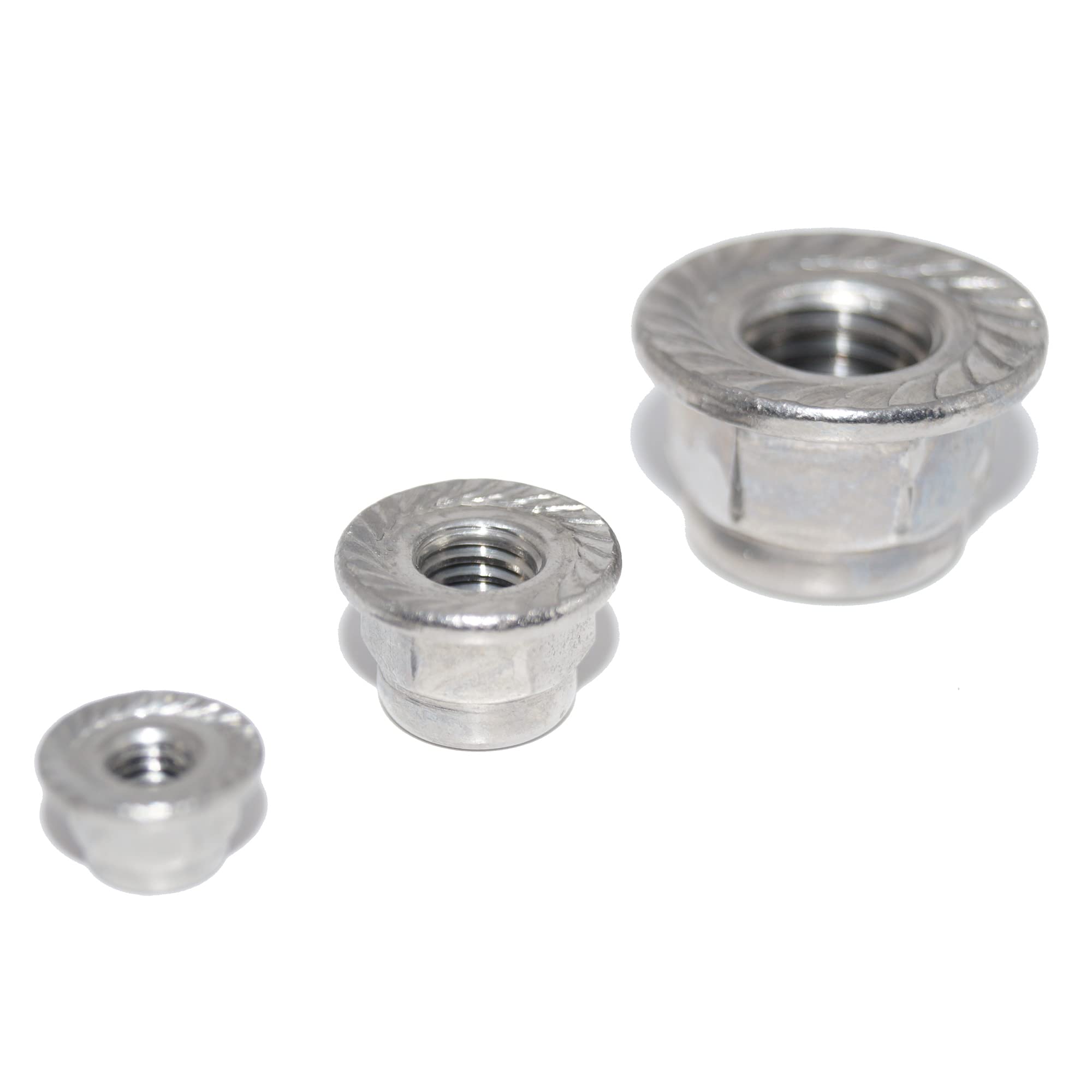 Gleitmo - Tuercas de brida M12, 20 unidades, autofijantes, con dentado de bloqueo DIN 6926, acero inoxidable A2, tuercas hexagonales V2A, tuercas de seguridad A2
