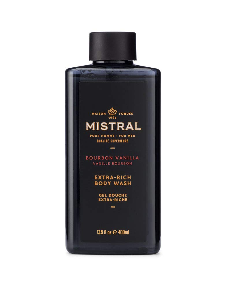 Mistral Extra Rich 2-in-1 Body and Hair Wash, Bourbon Vanilla, 13.5 fl oz