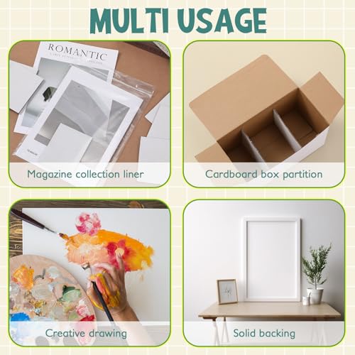 Image of 50 Pack Corrugated Cardboard Sheets Flat Hard Cardboard Inserts Back to School Classroom Supplies Flat Squares Separators for Shipping, Mailing, Packing, Art Projects, DIY Crafts(3.5x4.5 Inch,White)