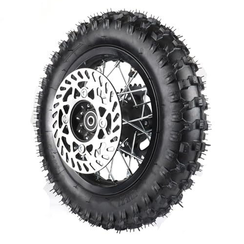 Relibupdater 12mm Axle Rim Wheel with 80/100-10 3.00-10 Tire Tube+420 Rear Chain Sprocket+brake disc For Apollo SSR 70cc 110cc 125cc XR CRF Dirt Pit Bike Mini Motorcycle