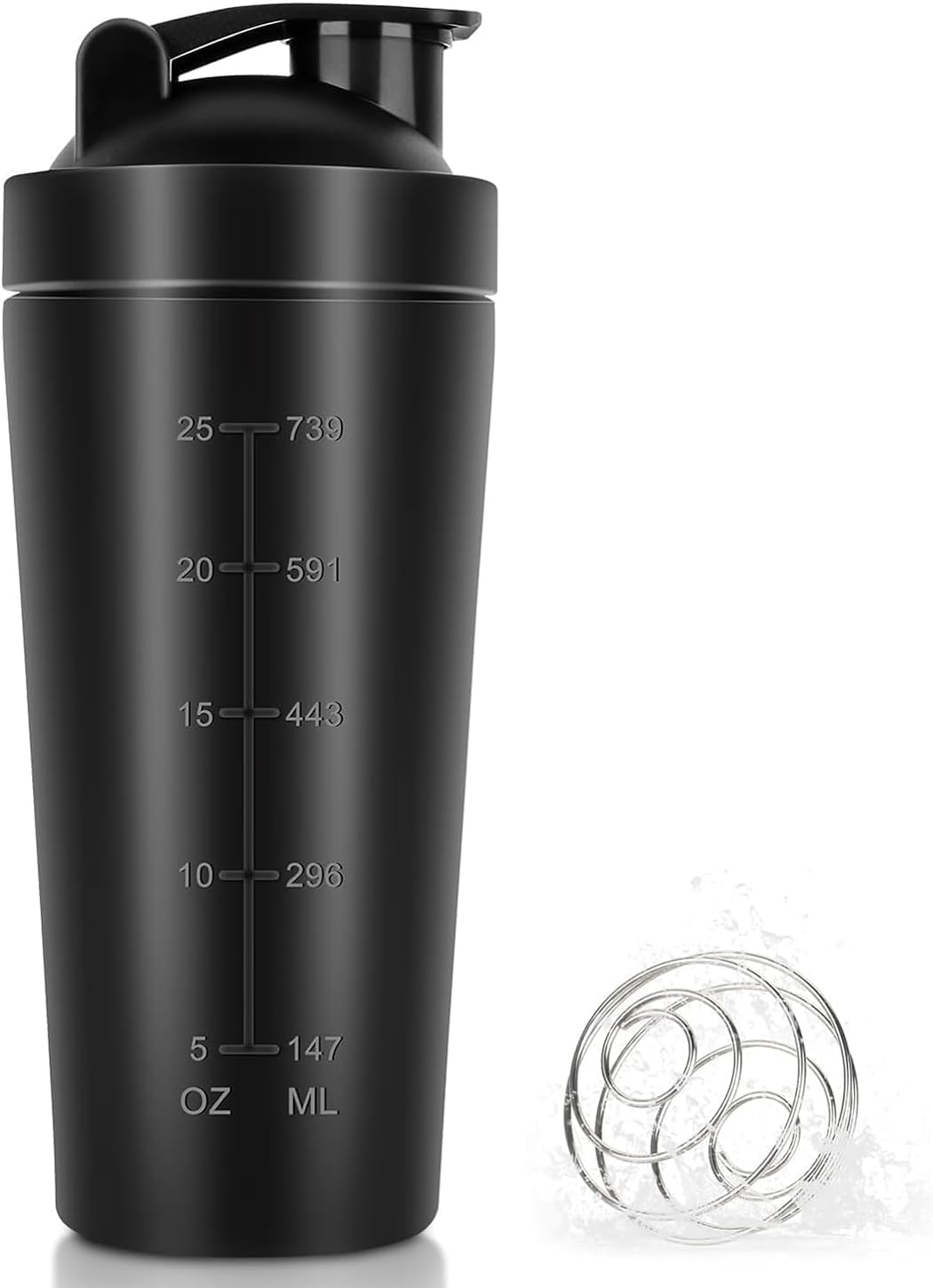X spring Protein Shaker Bottle, 750ml Metal Blender Bottle with Mixer Ball, Triple-Wall Insulated Shaker Bottle for Cold Protein Shakes Smoothies Preworkout and Sports Drinks
