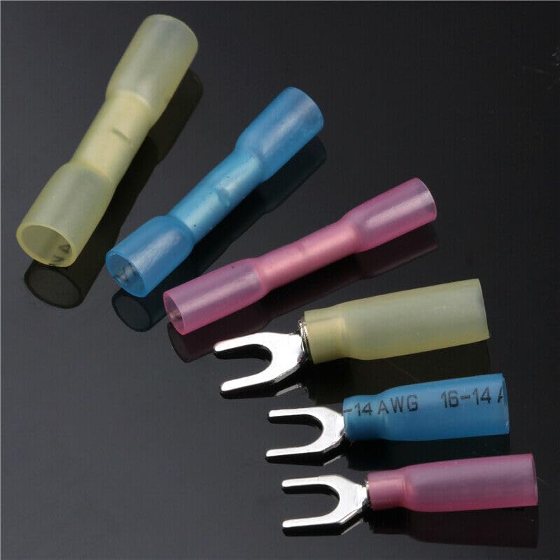 240pcs Crimp Terminal Assorted Electrical Wire Cable Connector Kit Crimp Insulated Ring Fork Spade Butt Set 10-22AWG VUQLDHAYZ