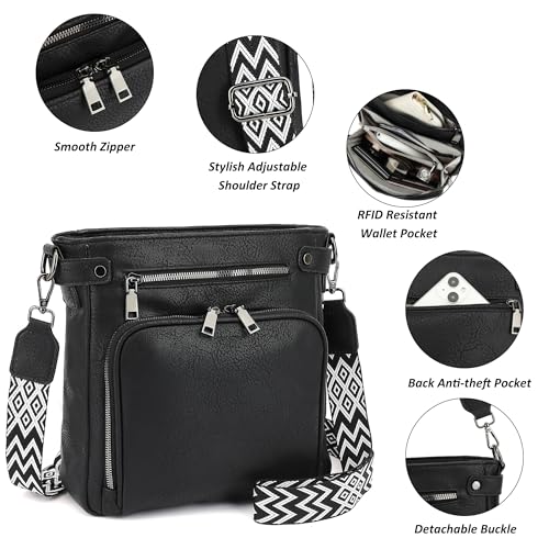 Crossbody Bags for Women MultiPockets Purses for Women Vegan Leather Crossbody Purse Handbags with Ajustable Strap4