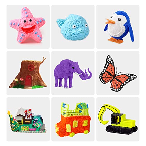 Image of 3D Pen Refills 1.75mm PLA Filament 640 Feet 16 Colors, Each Color 40ft, Bonus 250 Stencils eBooks, dikale 3D Pen Material