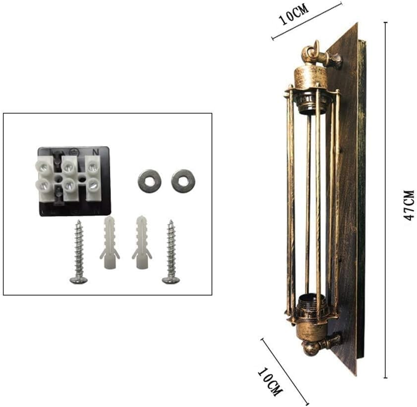 Miniatura 4 de Aplique de pared Vintage Industrial, ideal para inquilinos. Lámpara de noche rústica de estilo campestre. Lámpara de pared Antigua de Metal y Hierro