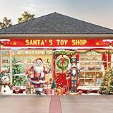 Garagentor-Banner, Weihnachtsmann, Spielzeuggeschäft, 7 x 4,8 m