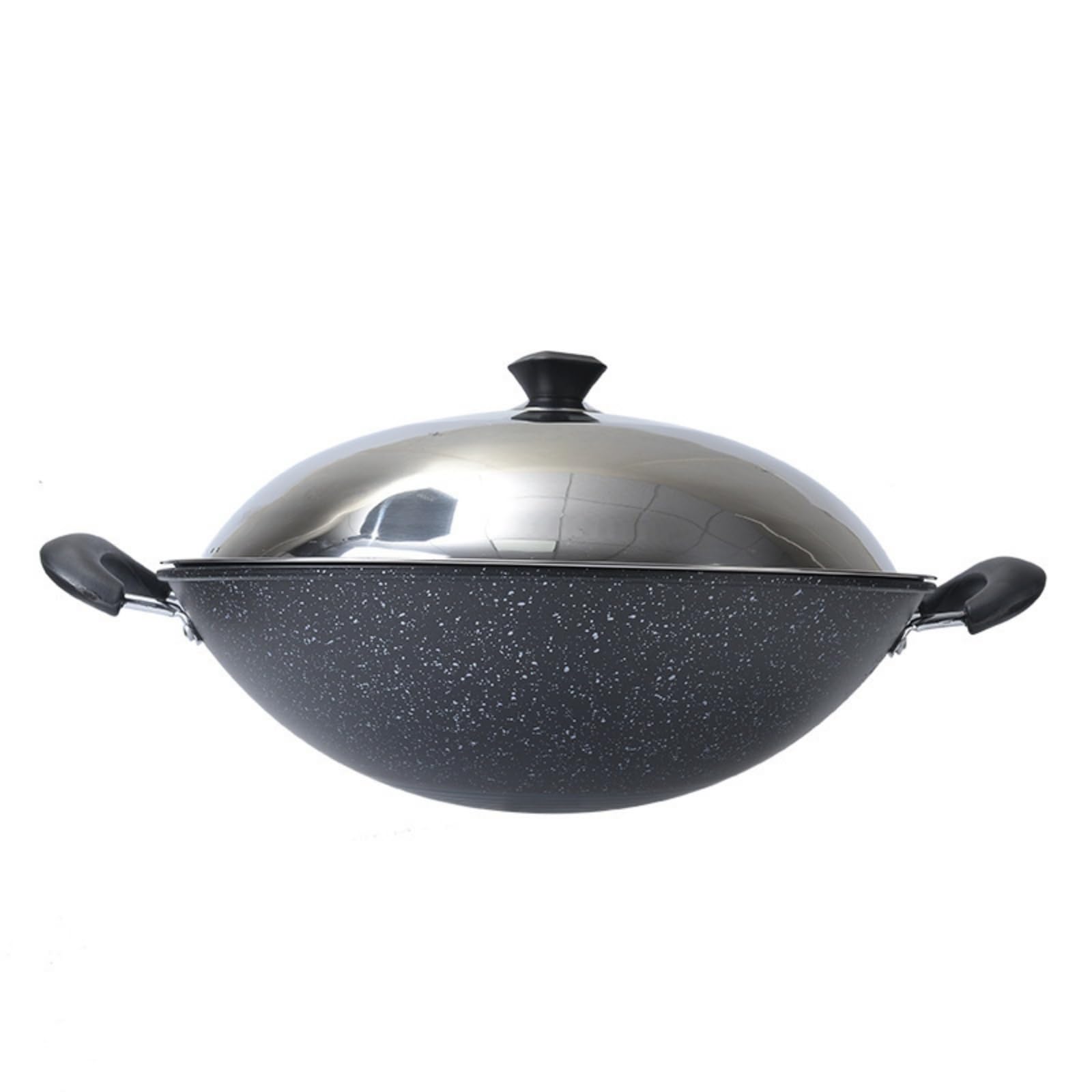 Wok Hierro Fundido con Tapa Uniforme, 46CM Piedra A