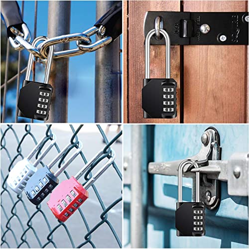 Image of ZHEGE Combination Lock Outdoor, 4 Digit Resettable Weatherproof Combination Padlock for Gym, School, Gates, Doors, Hasps Storage