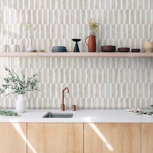 Azulejos autoadhesivos para cocina y baño con efecto mármol y escamas de peces 3