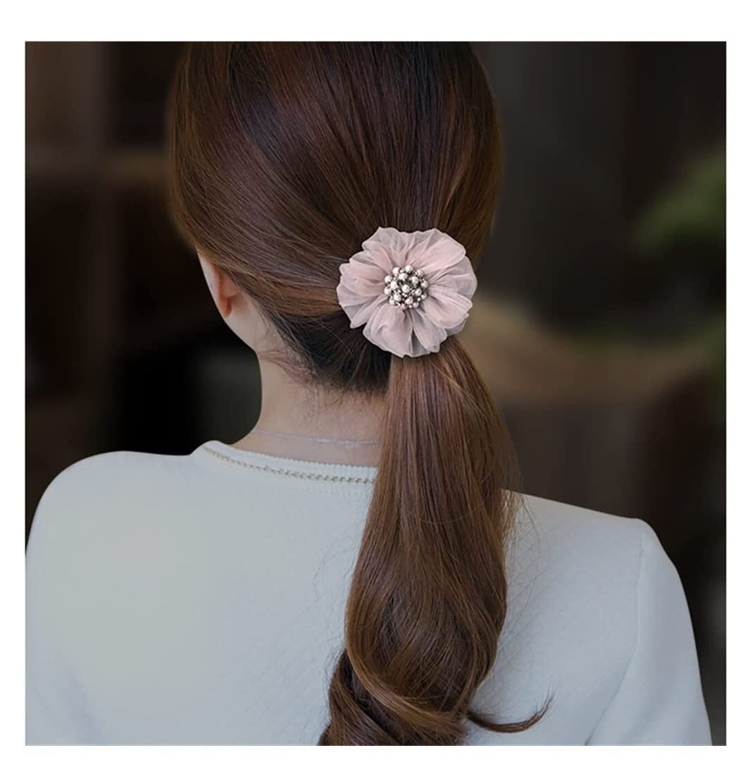 Feste Elastici Capelli Testa Corda Anello Per Capelli Maglia Filato Fiore Ragazza Acconciatura Fissa Accessori Per Decorazione