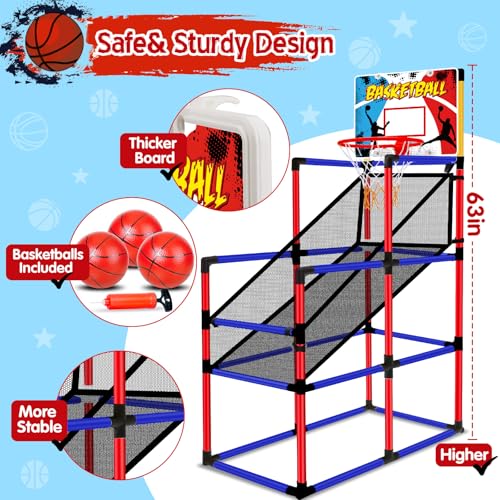 63-Arcade-Basketball-Game-Set-with-3-Balls-Kids-Basketball-Hoop-3-to-12-Years-Old-Indoor-Outdoor-Sports-Play-Easy-Set-Up-Carnival-Basketball-Toys-Ages-3-4-5-7-8-12-Year-Old-Boys-Birthday-Gift 63 Arcade Basketball Game Set with 3 Balls Kids Basketball Hoop 3 to 12 Years Old Indoor Outdoor Sports Play Easy Set Up Carnival Basketball Toys Ages 3 4 5 7 8 12 Year Old Boys Birthday Gift