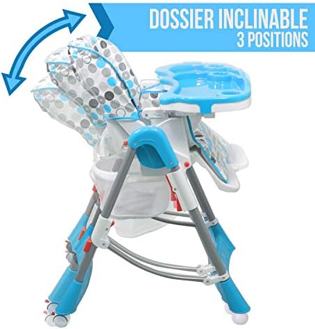 Monsieur Bebe Chaise Haute Enfant Pliable Reglable Hauteur Dossier Et Tablette 6 Coloris Norme Nf En149 Amazon Fr Bebe Et Puericulture