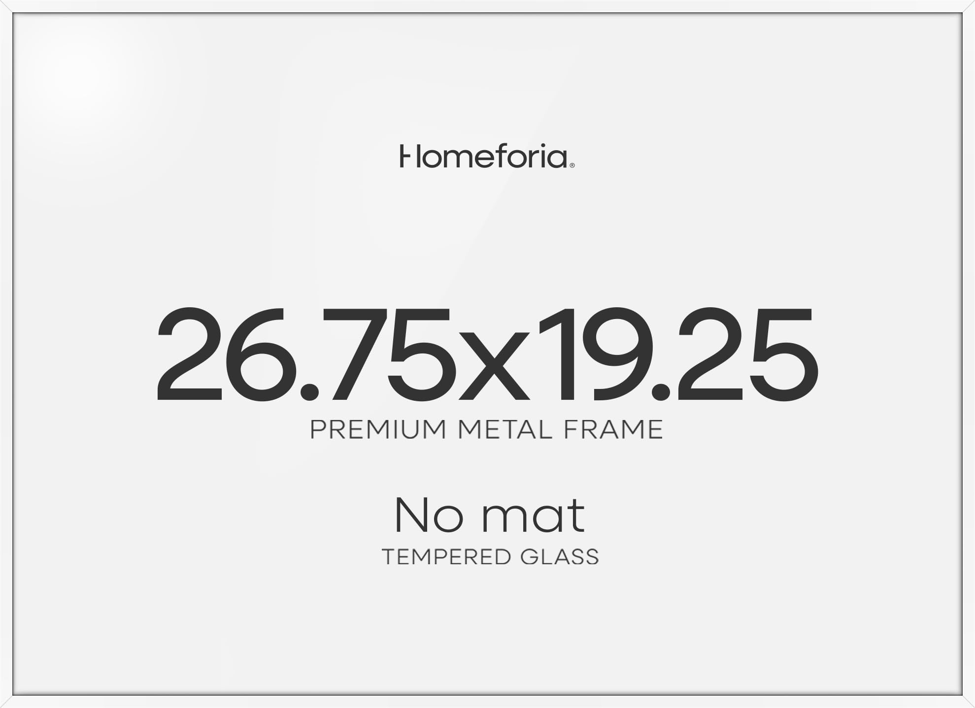 Homeforia 19.25x26.75 White Puzzle Frame, High End Metal 19.25 x 26.75 Picture Frames without Mat, 26.75x19.25 Thin Poster Frame for Wall, 19.25by26.75 Puzzle Frames, Tempered Glass, Wall Kit, Set of 1