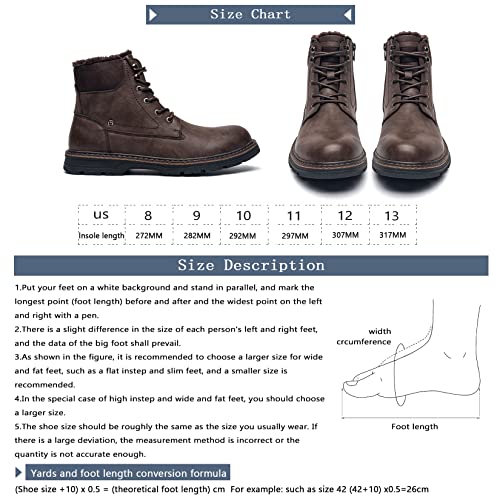 Image of AMAPO Men Oxford Boots, Buckle Dress Boot, Casual Men Boots Lace-Up Side Zipper