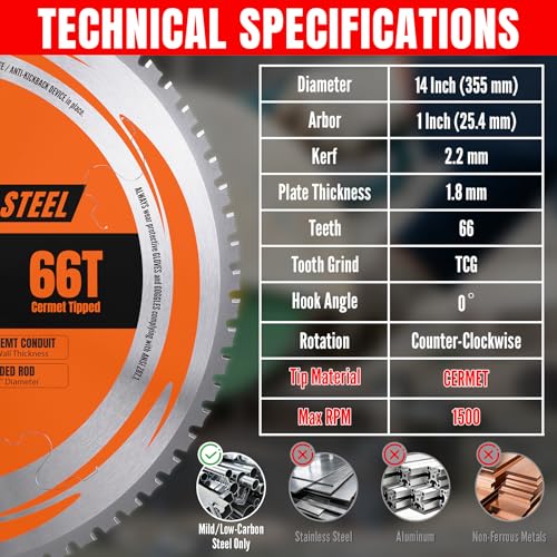 KEENTECH 14" 66T Cold Cut Blade