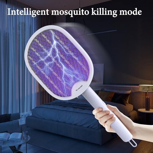 PALONE Electric Fly Swatter, 4000V Foldable Fly Zapper Killer with Rechargeable Battery, 3 Layers Mesh with USB-C, Mosquito Killer Flying Insects Control for Living room, Garden, Kitchen - Image 7