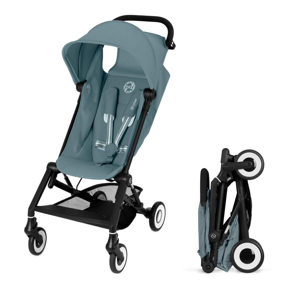 AGIS Ultra Compact and Lightweight Travel Stroller - Stormy Blue | Baby Travel Stroller for Airplane or Car, Light, Carry On Compliant, Foldable, for Infant to Toddler, 6 Months-4 Years Old
