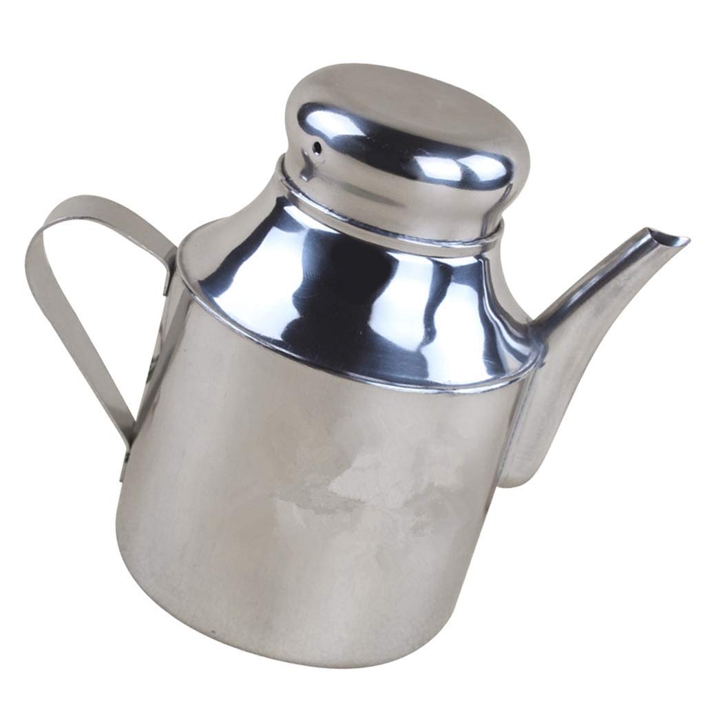 Inzopo Silver Oil Vinegar Bottle Olive Pot Kitchen Sauce Cruet Dispenser Pourer Spirit Jug - 24Oz 24Oz