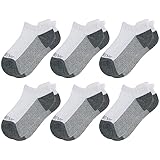 Sunew 6 Pairs Boys Girls Ankle Socks for Kids 4-6 Years Running, Jumping, or Playing-97 Polyester, 3 Spandex Comfortable Athletic Low Cut Sock Pack, Wicks Moisture, Fashionable Grey