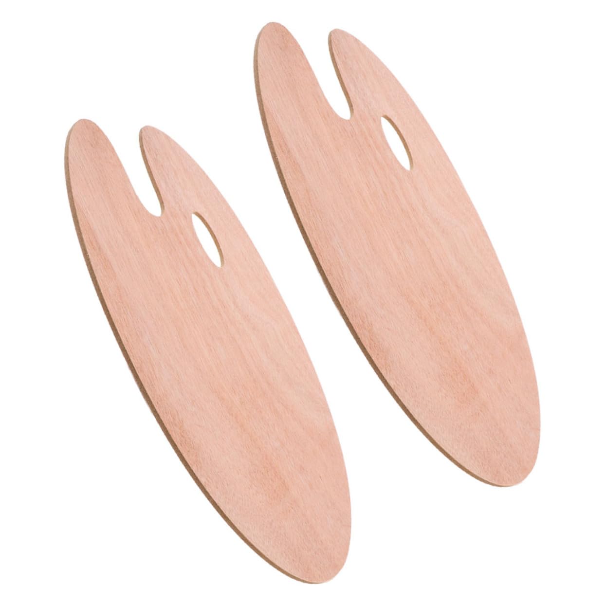Artibetter 2 Stück Ovale Holz Mischpalette mit Daumenloch Ergonomisches Design für Ölfarben und Gouache zum Farbmischen und Basteln