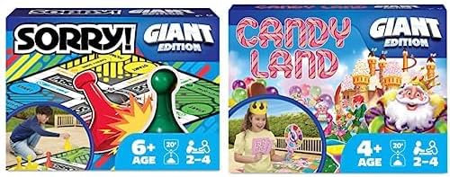 Giant Edition - Juego de mesa familiar clásico para actividades en interiores y exteriores con tablero de juego y piezas de gran tamaño, para niños